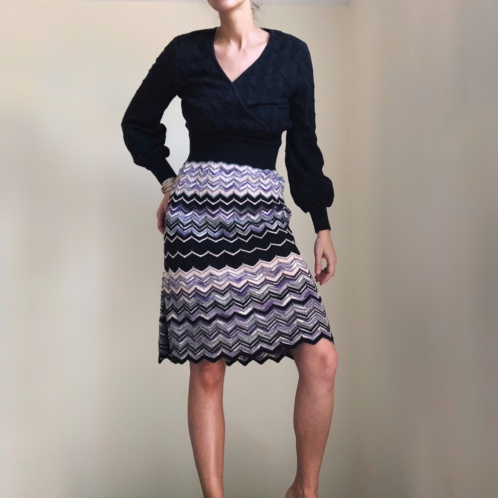 MISSONI/ knit puff sleeve dress